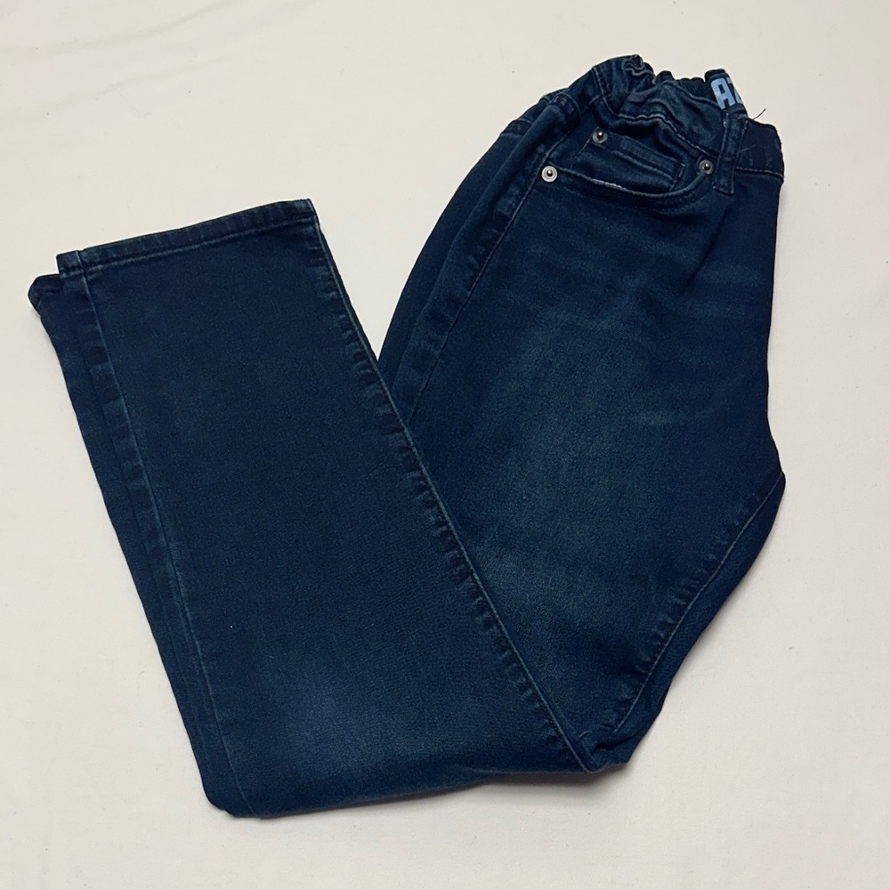Children's Elastic-Waist Dark Blue Denim Jeans